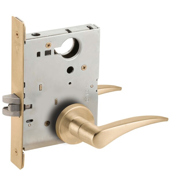 Schlage Grade 1 Passage Latch Mortise Lock, 12 Lever, A Rose, Satin Brass Finish, Right-Handed L9010 12A 606 RH - main